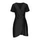 thumbnail image 2 of TaTaai Women Solid Loose Casual Satin Short Sleeve V-Neck Ruched Dress Fashion Elegant Dress Ladies Daily Commute Party Festival Wear Lightweight Breathable No Fading Stylish Dress Gift, 2 of 5