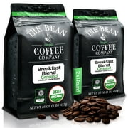 The Bean Organic Coffee Company Breakfast Blend, Medium Dark Roast, Whole Bean Coffee, 16-Ounce Bags (Pack of 2)