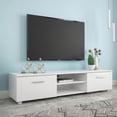 thumbnail image 4 of White TV Stand for 70 Inch TV Stands, Media Console Entertainment Center Television Table, 2 Storage Cabinet with Open Shelves for Living Room Bedroom, 4 of 7