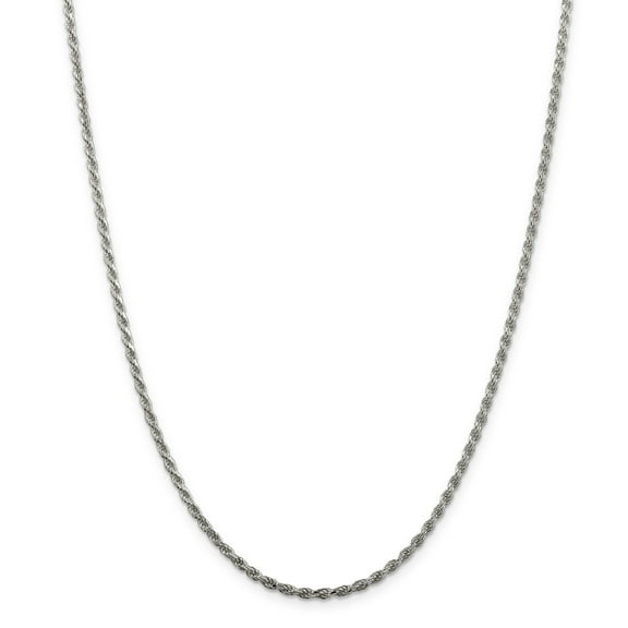 Sterling Silver 2.25mm Diamond-cut Rope Chain