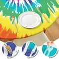 thumbnail image 4 of Colorful Tie Dye Pattern Round Fitted Tablecloth with Elastic Edge,Dining Table Cover Waterproof,Outdoor Round Tablecloth for Camping,Dining,Indoor and Outdoor, 4 of 7