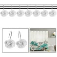 thumbnail image 4 of Newsoul Shower Curtain Hooks,12PCS Anti-Rust Decorative Resin Shower Curtain Hooks Rings Rose Shape for Bathroom (White), 4 of 6