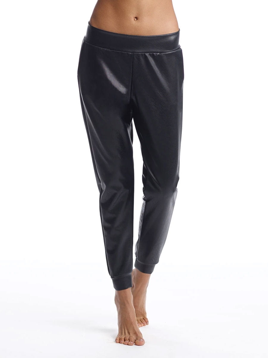 leather joggers womens