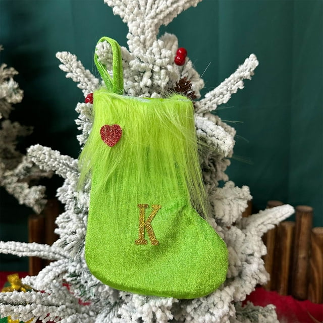 Knitted Hosiery Wool Hosiery Embroidered Letter Children's Candy Gift Bag Christmas Stocking Gift Bag