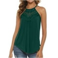 thumbnail image 1 of Timegard Tank Tops for Women Lace Ruched Loose Comfy Sleeveless Tops Irregularly Summer Beach Vacation, 1 of 7