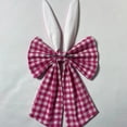 thumbnail image 4 of Gingham Bunny Ear Bow Hanger, Easter Spring Decor with Rabbit Ears, Front and Seaso Wreath For Holiday, 4 of 7