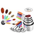 thumbnail image 1 of 16 Pcs Stainless Steel Measuring Cups And Spoons Set Metal Measuring Cups And Silicone Handles, 1 of 5