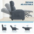 thumbnail image 4 of Recliner Chair for Adults, Adjustable Single Sofa, Enhanced with Side Pocket, Tall Back, Wide Arms & Padded Seat, Home Seating for Living Room, 4 of 7