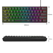 MageGee Mini Gaming Keyboard, 60% Percent Keyboard, 61 Keys Mechanical Feel, Compact Rgb Backlit