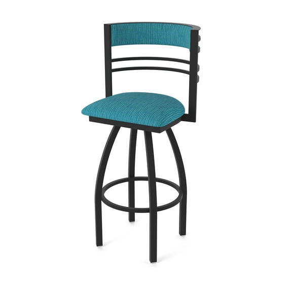 860 Hunter 30" Swivel Bar Stool with Black Wrinkle Finish and Graph Tidal Seat and Back