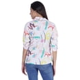 thumbnail image 4 of Moomaya Womens Printed Top Roll-Up&nbsp;Sleeve Collar Neck Button-Down Shirt, 4 of 8