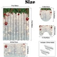 thumbnail image 4 of 4pcs Christmas Shower Curtain Sets with Non-Slip Rugs Toilet Lid Cover and Bath Mat Xmas Shower Curtain Sets Winter Wonderland Snowflake Pine Tree Leaves Shower Curtain for Bathroom Decor, 4 of 6