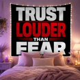 thumbnail image 2 of Trust Louder Than Fear Quote on Black Background, Inspirational Vintage for Positive Quote Lovers, Courage Wall Art, Graduation Gift Tapestry Wall Hanging for Bedroom and Dorm, 2 of 7