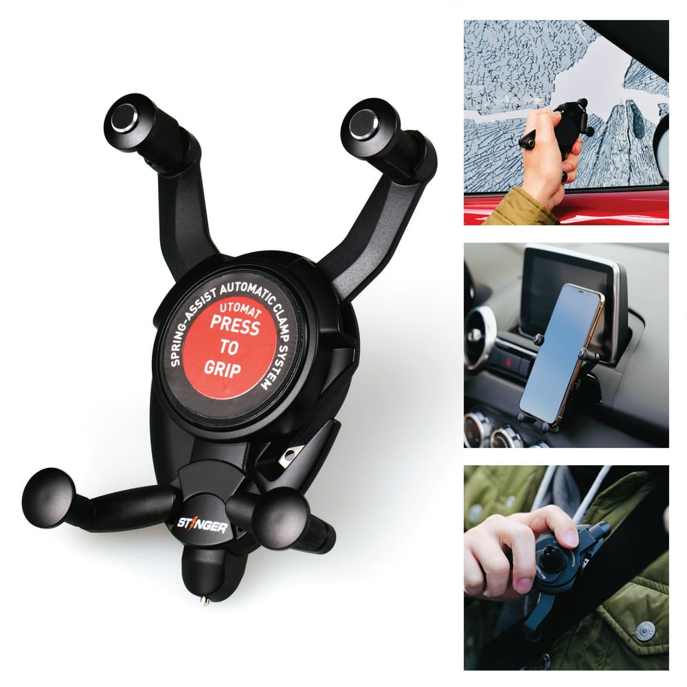 Stinger Spider 3in1 Car Emergency Escape Tool, Air Vent Mount Phone
