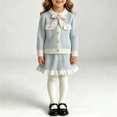 thumbnail image 5 of Bxsruta Girls Sweater and Skirt Set Long Sleeve Button Down Outfit Casual School Party Wear, 5 of 8