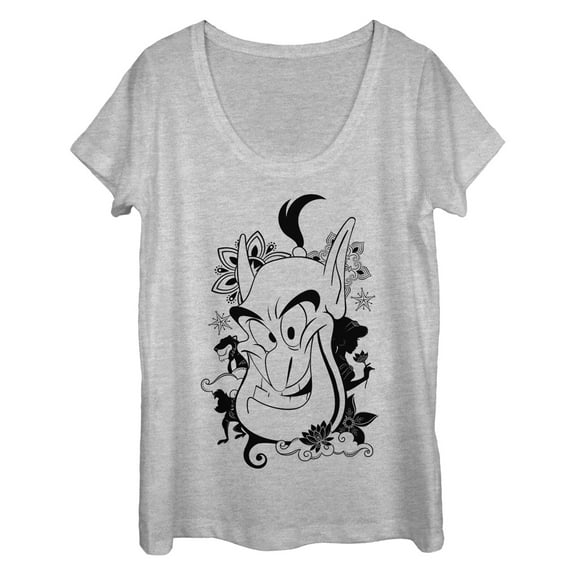 Women's Aladdin Genie Grin  Scoop Neck Athletic Heather Small