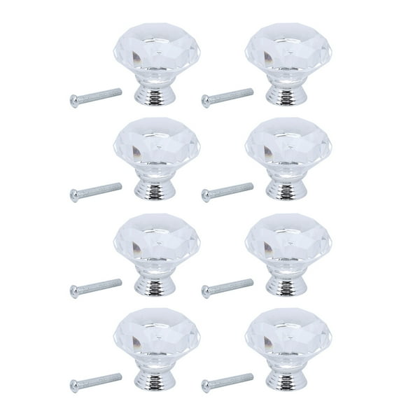 ZOUSSIQI 8Pcs/Sets 40mm Crystal Glass Door Knobs Drawer Cabinet Furniture Kitchen Handle Door Hardware JU316-8867
