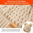 thumbnail image 6 of REDESS 2 Pcs Toddler Winter Pom Pom Beanie Hat For 0-3 Years Old Kid-White+Purple, 6 of 7
