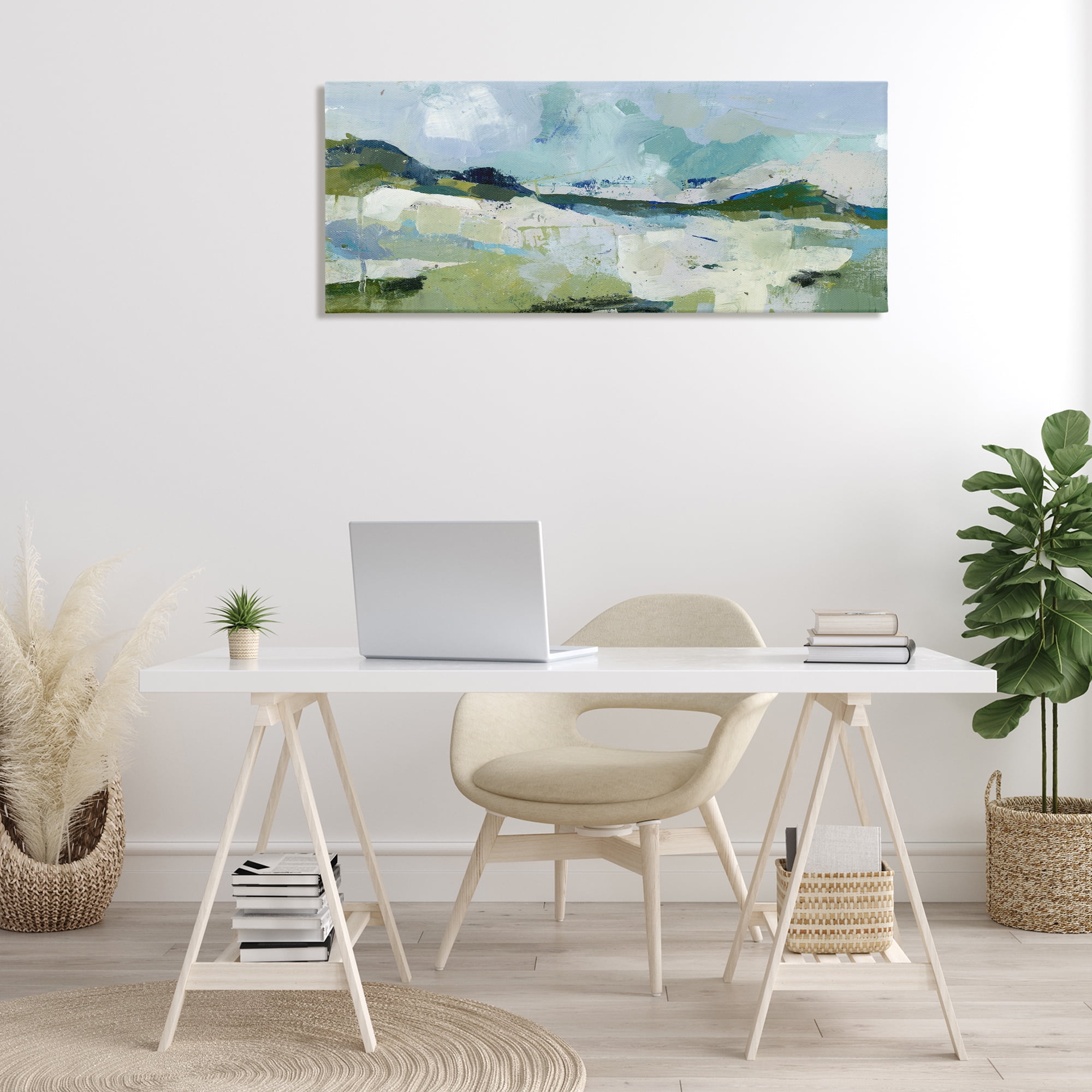 Stupell Industries Restless Landscape Impression Abstract Painting Wrapped Canvas Art Print Wall Art, 48 x 20
