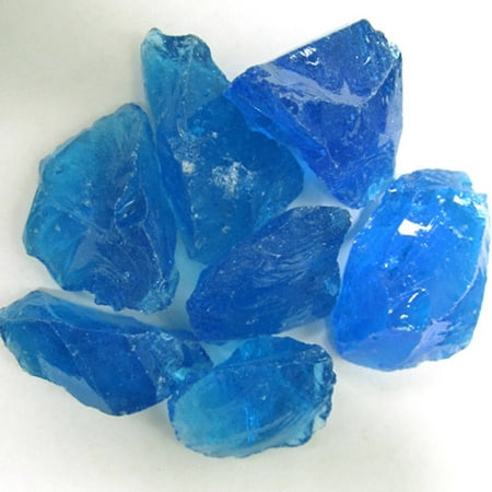 Blue Fused Glass - Hiland Turquoise Recycled Fire Glass, 10 lbs