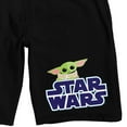 thumbnail image 2 of The Mandalorian Grogu Star Wars Logo Men's Black Sleep Pajama Shorts-Small, 2 of 5