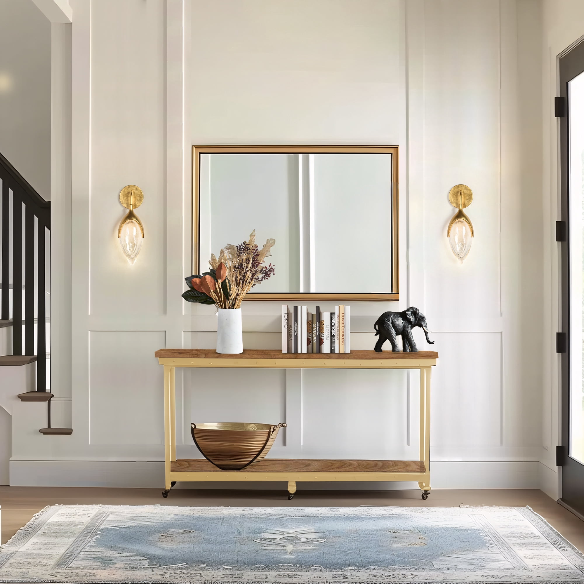 LNC Evacampbell 5-in W LED Wall Sconce Matte Gold for Living Rooms, Bathrooms and Bedrooms