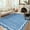 Blue, variant on Scalloped Area Rugs 2x6 Washable Modern Runner Rug with Non-Slip Backing, Stain-Resistant Foldable Floor Mat, Contemporary Low Pile Accent Carpet for Kitchen, Bedroom, Beige