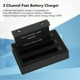 thumbnail image 3 of Camera Battery Pack, Overcharge  Safe Rechargeable Lithium Battery 3.85v 1700mah 6.5Wh Fireproof 3 Channel Camera Battery Charger  for Camera, 3 of 7