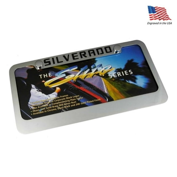 Chevy Silverado Top License Plate Frame (Chrome)