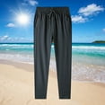 thumbnail image 1 of Deals of The Day Clearance! Men's Large Size Solid Color Casual Fashion Loose Ice Silk Sweatpants Drawstring Zipper Pockets Exercise Pants, Comfortable Sports Pants for Plus-Size Men, 1 of 7
