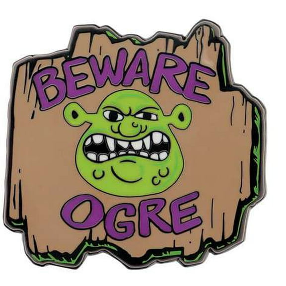 Shrek 'Beware Ogre' Metal Badge Pin