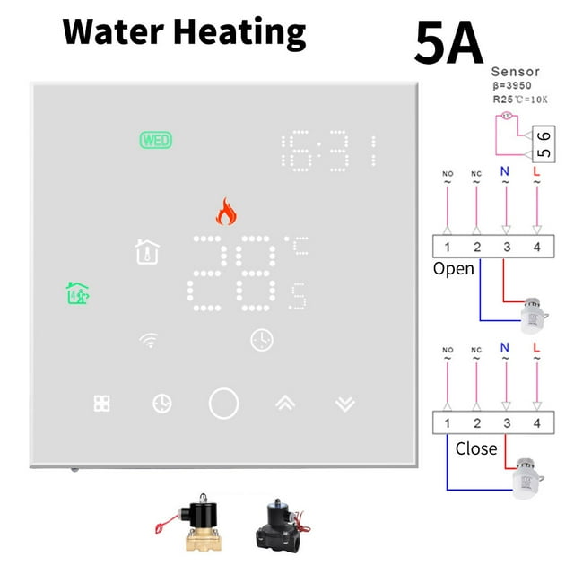 APP WiFi Smart Thermostat, Electric Floor Heating/ Water/Gas Boiler Temperature Remote Controller Temperature Controller ,Easy to Install