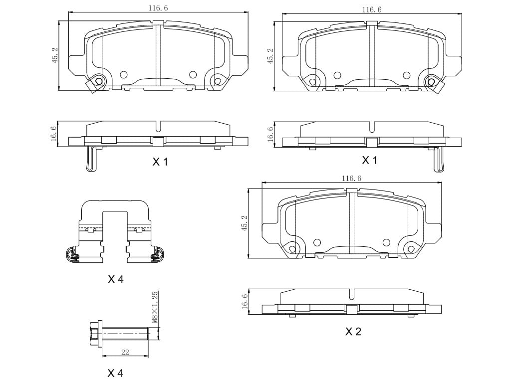 UltraHC 700 Brake Pad Set, Rear HC7.1841.0.C, Honda HR-V 2022-2016
