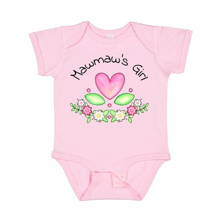 

Inktastic Mawmaw s Girl- Heart Flowers Girls Baby Bodysuit