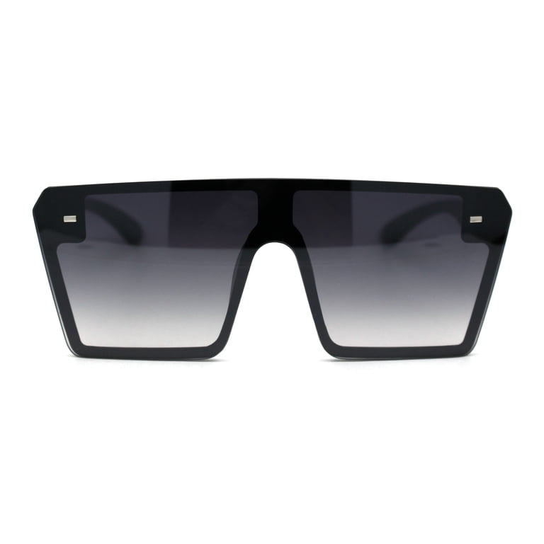 Black Oversized Square Flat Top Shield Sunglasses Frameless Stylish Shades Amazon.com: FEISEDY Women Men Sunglasse Square Flat Top Big  main image 3