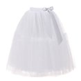 thumbnail image 2 of KHONTS Women's Tiered Tulle A-Line Tutu Skirt with Bowhot Elastic Waist White One Size, 2 of 4