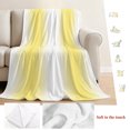 thumbnail image 5 of Lemon Yellow White Throw Blanket for Couch, Soft Lightweight Flannel Fleece Blanket, Gradient Vertical Stripes Geometric Microfiber Plush All Season Decorative Blankets Gifts for Sofa Bed 50"x60", 5 of 9
