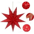 thumbnail image 4 of 9-Pointed Star Light Lampshade - Hanging Pendant Decor, Translucent Material for LED String Lights, Festive Ambiance for Home, Bedroom, Party & Holiday Displays, Easy-Install Design, 13.78in, Red, 4 of 6