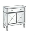 thumbnail image 5 of Elegant Lighting Side Cabinet Contemporary Silver Clear Brushed Steel Mirror Solid Wood Mirrors, 5 of 5