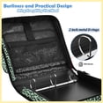 thumbnail image 4 of Zipper Binder with Shoulder Strap 2 inch 3 Ring Waterproof File Folder Organizer Bag 500 Sheet Mint Green Leopard Print, 4 of 8