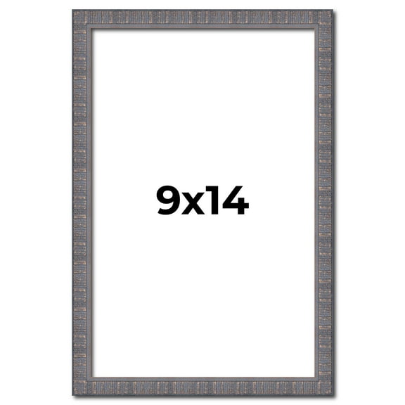9x14 Frame Blue Kingsley Pewter Solid Wood Picture Frame Width 0.75 Inches |Interior Depth 0.5