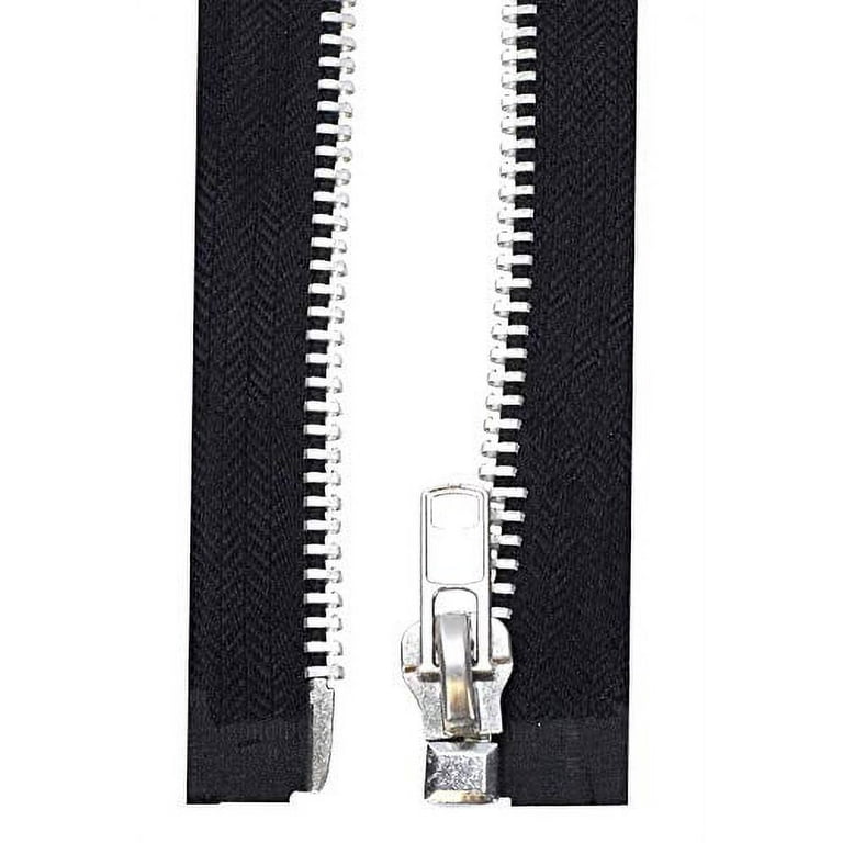 Mandala Crafts Black 24 Inch Heavy Duty Zipper - #10 Gold Metal Zipper for  Sewing - Separating Jacket Zipper for Coat Zipper Replacement Upholstery