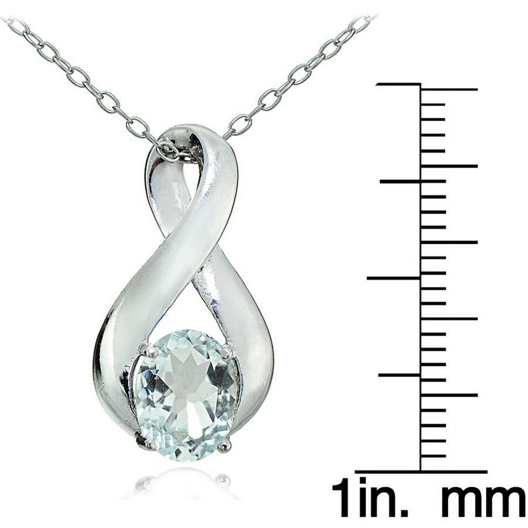 Sterling Silver Aquamarine Polished Infinity Necklace