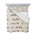 thumbnail image 7 of Quilts Twin Size Bedding Set, Beige Birds Lightweight Quilted Comforter, Funny Cute Snowflake Wire Sparrow Rustic Soft Reversible Bedspread Coverlet with Pillow Covers for All Season, 68" x 86", 7 of 7