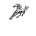 thumbnail image 1 of Broche pequeño y liso con forma de caballo, estilo Art Déco, para bodas, en plata y oro., 1 of 9
