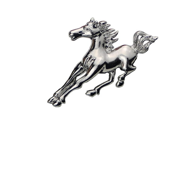 Broche pequeño y liso con forma de caballo, estilo Art Déco, para bodas, en plata y oro.