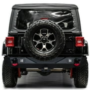 Vijay Compatible with 2018-2019-2020-2021-2022-2023-2024-2025-2026 Jeep Wrangler JL Front and Rear Bumper Textured Black Steel with Lights and D-rings