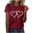 thumbnail image 4 of YueHuiYing Valentines Day Shirts for Women Cute Love Heart Shirts Tee Tops Short Sleeve Tshirt Valentines Gifts for Her, 4 of 5