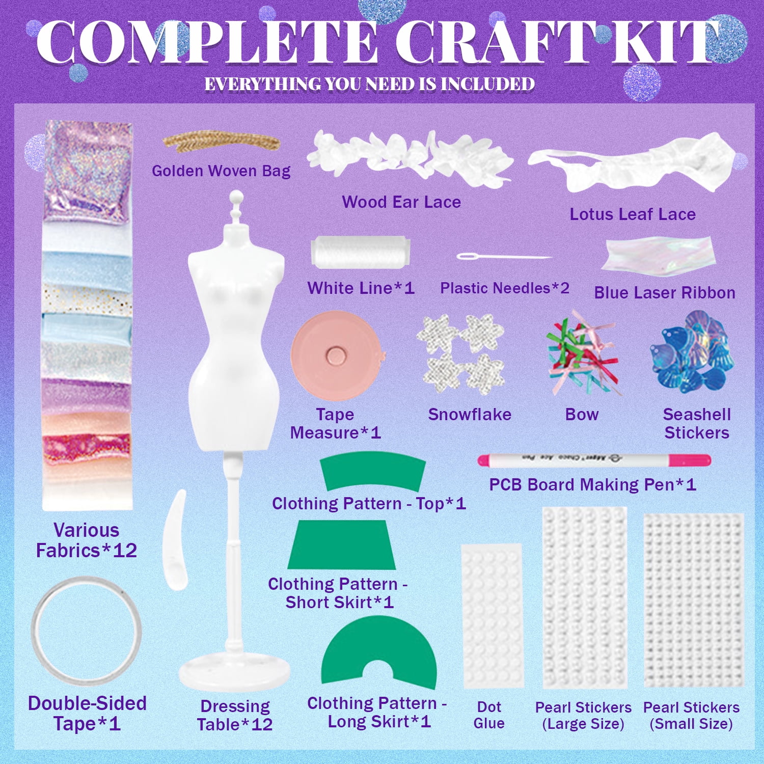 Fashion Designer Kits Toys for Girls Ages 6-8-11, Kids Craft Kits Toys for Girls 6 7 8 9 10 11 Year Old Girls, Birthday Gifts Toys for 6-12 Year Old Girls