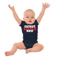 thumbnail image 3 of Cutest Little Bro Youngest Brother Bodysuit Jumper Boys Infant Baby Brisco Brands 6M, 3 of 6